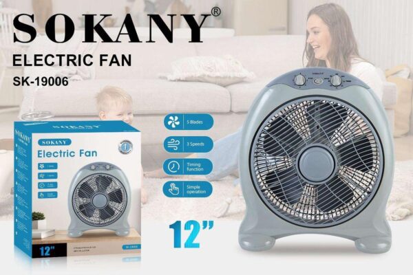 Електричний настільний вентилятор Sokany Electric Fan 5 лопатей 3 швидкості вентилятор настільний SK19006_SK19006_Milantium_2
