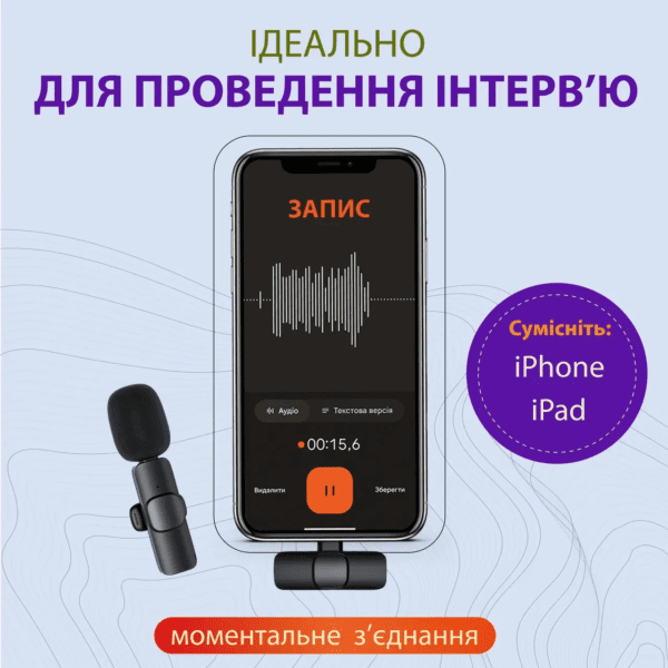 Мікрофон петличний для телефону K9 бездротовий bluetooth петличка на одяг професійна HP176092_HP176092_Milantium_4