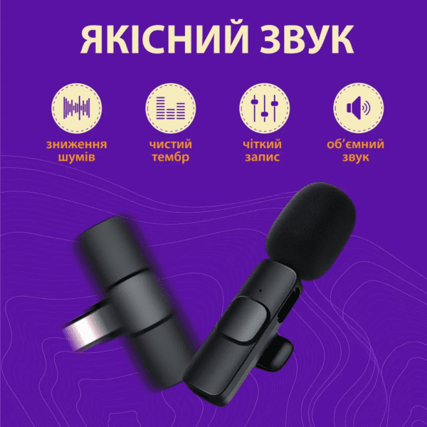 Мікрофон петличний для телефону K9 бездротовий bluetooth петличка на одяг професійна HP176092_HP176092_Milantium_6
