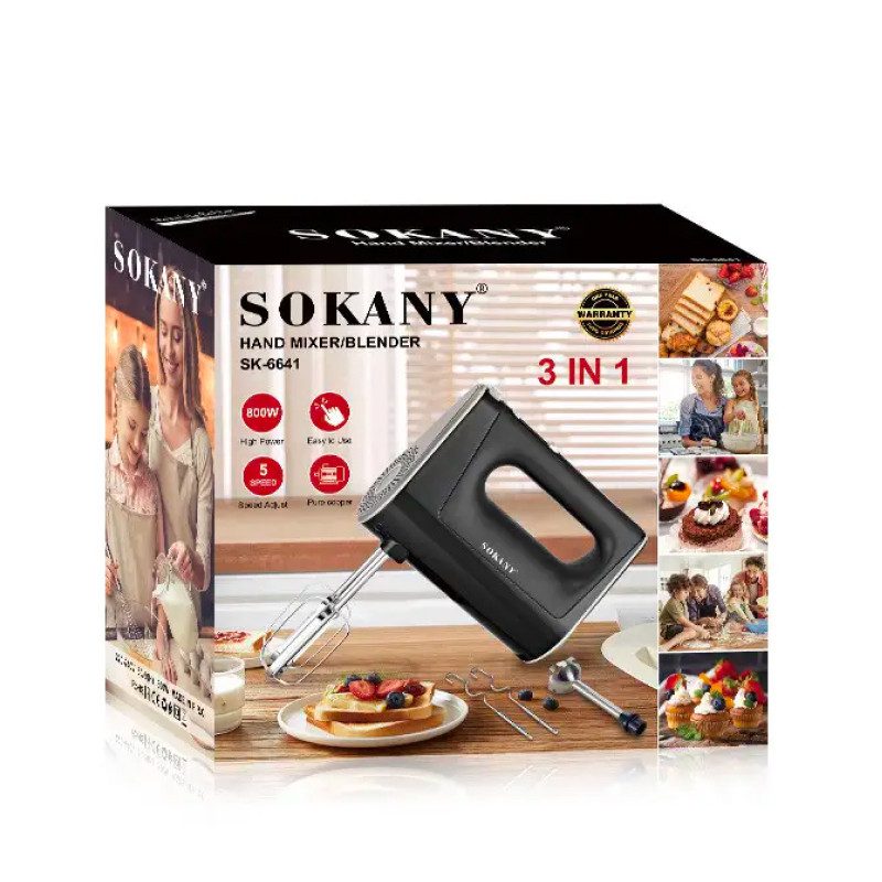 Міксер ручний Sokany SK-6641 Hand Mixer Blender 800W блендер міксер_SK6641_Milantium_2