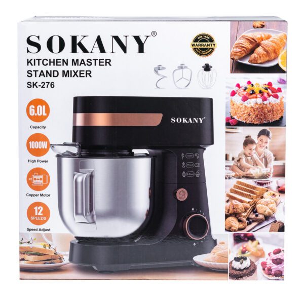 Міксер стаціонарний Sokany SK-276 Kitchen Master Stand Mixer 1000W 6l міксер з чашею_SK276_Milantium_6