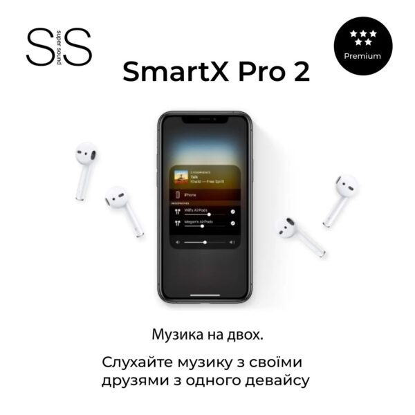 Навушники бездротові TWS SmartX Pro 2 Premium Bluetooth навушники з мікрофоном SAP2P_SAP2P_Milantium_5