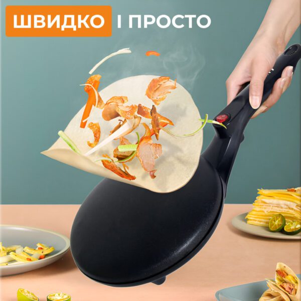 Сковорода для млинців електрична з антипригарним покриттям діаметр 20 см Sokany 650 Вт_SK5208_Milantium_2