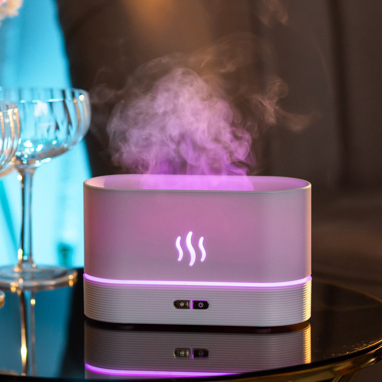Зволожувач повітря Flame Aroma Diffuser міні зволожувач повітря Білий_HPBH14222W_Milantium_1