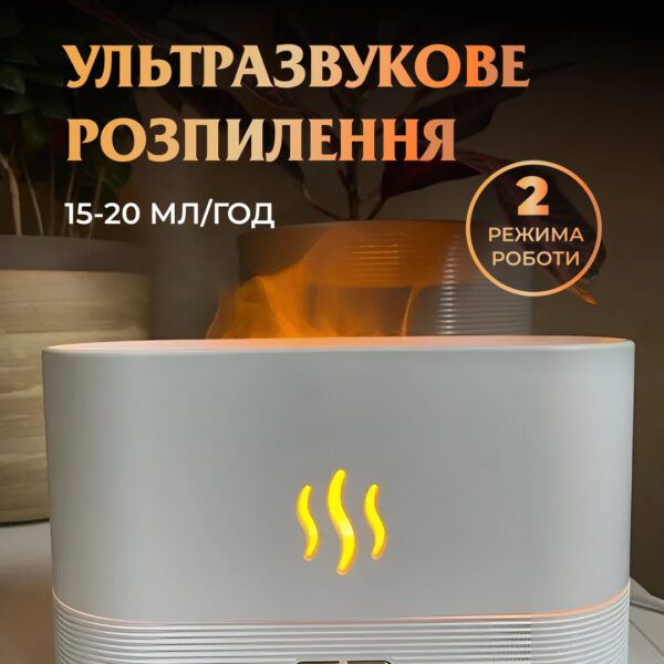 Зволожувач повітря Flame Aroma Diffuser міні зволожувач повітря Білий_HPBH14222W_Milantium_7