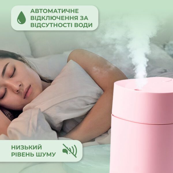Зволожувач повітря Humidifier USB 200ml міні зволожувач повітря Рожевий_HPBH13330P_Milantium_3