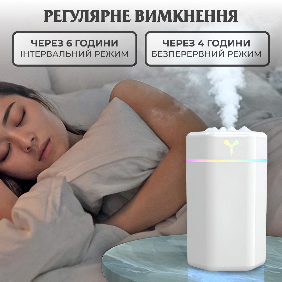 Зволожувач повітря для дому портативний USB 300 мл ароматичний дифузор з підсвічуванням_HPBH16987W_Milantium_4