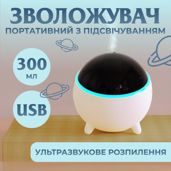 Зволожувач повітря для дому портативний USB 300 мл ароматичний дифузор з підсвічуванням_HPBH16985W_Milantium_1