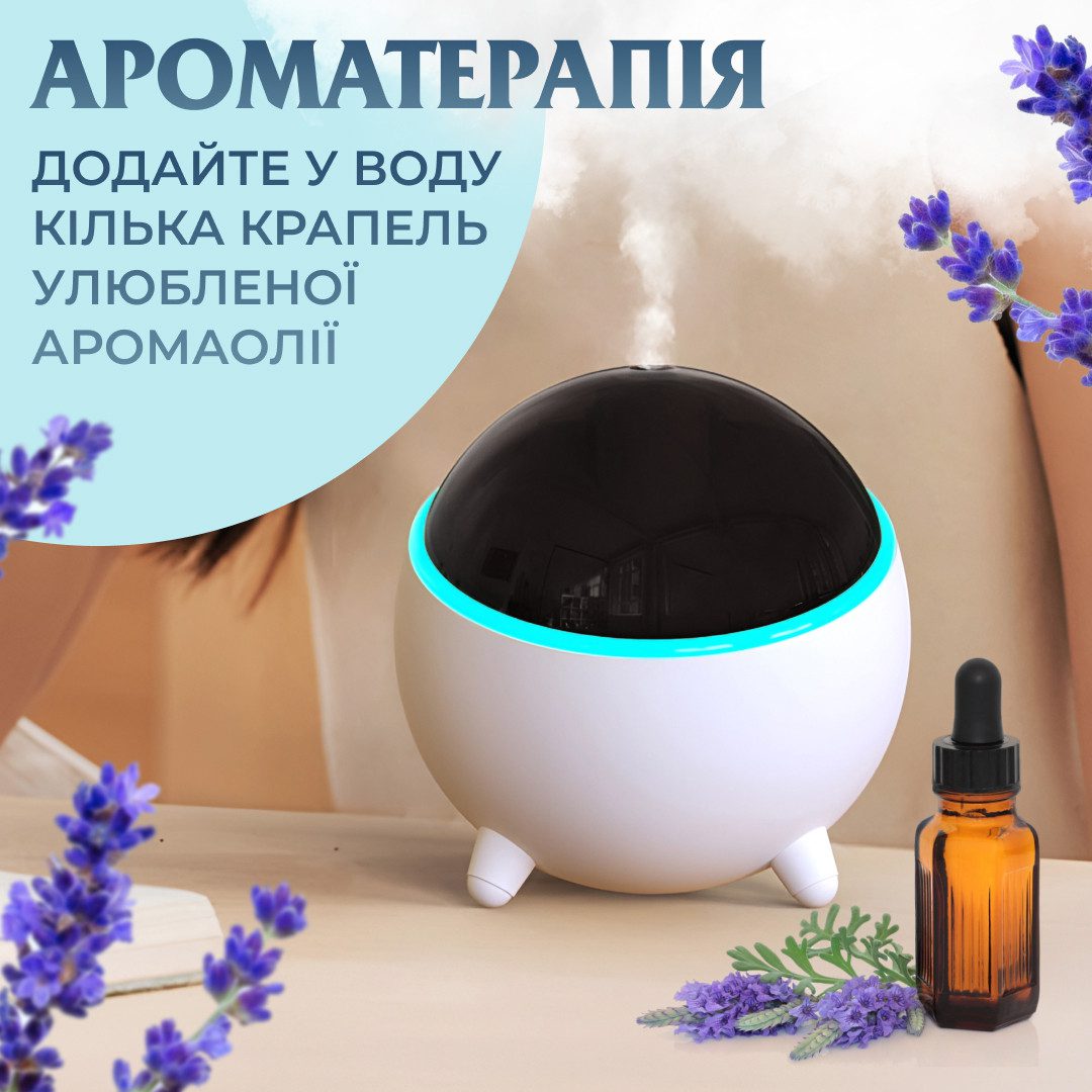 Зволожувач повітря для дому портативний USB 300 мл ароматичний дифузор з підсвічуванням_HPBH16985W_Milantium_3