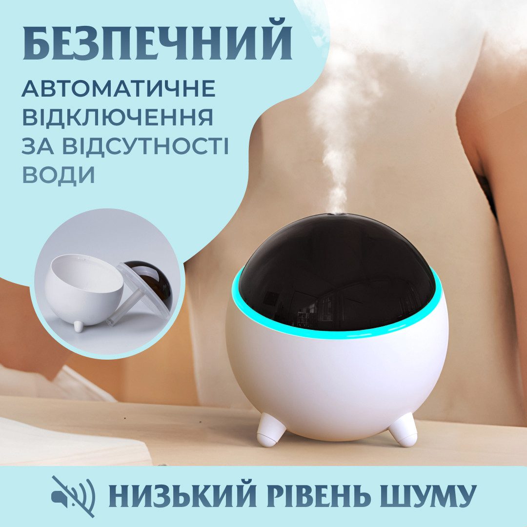Зволожувач повітря для дому портативний USB 300 мл ароматичний дифузор з підсвічуванням_HPBH16985W_Milantium_4