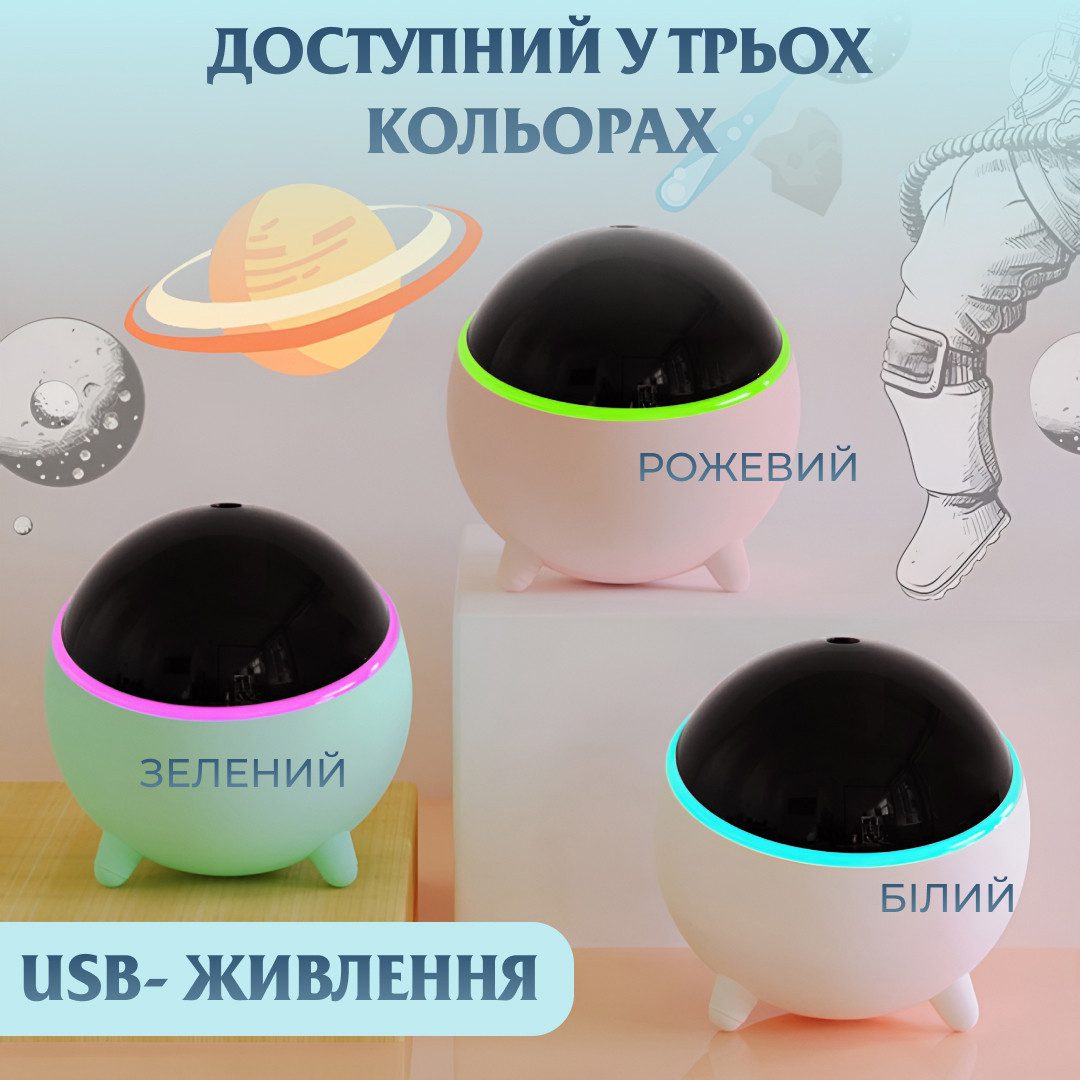 Зволожувач повітря для дому портативний USB 300 мл ароматичний дифузор з підсвічуванням_HPBH16985W_Milantium_7