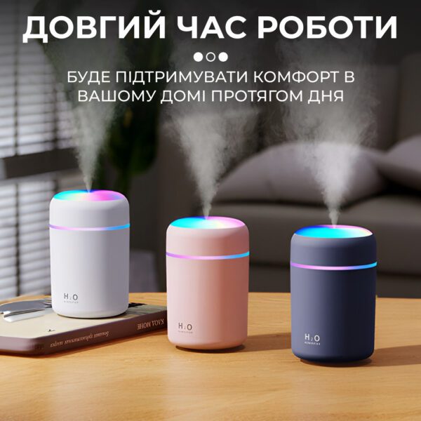 Зволожувач повітря H2O Humidifier USB 300ml очищувач зволожувач повітря Білий_HPBH15566W_Milantium_2