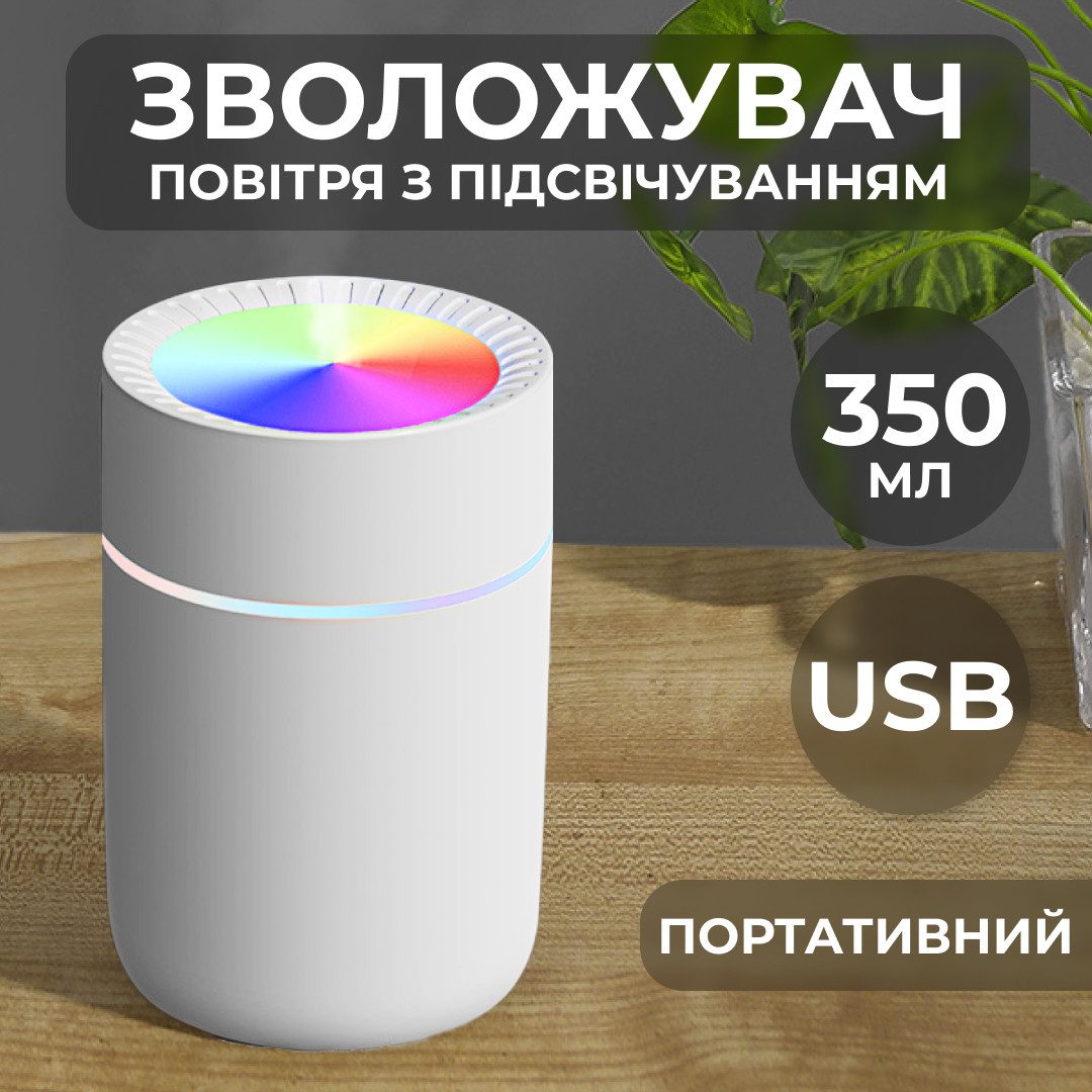 Зволожувач повітря Humidifier USB 350ml White міні зволожувач повітря_HPBH17166W_Milantium_1