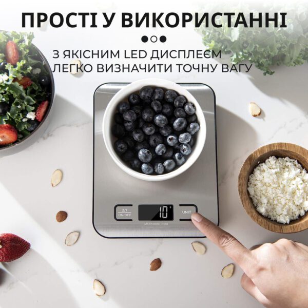 Кухонні ваги електронні 5 кг Sokany кулінарні на батарейках 2AAA точні домашні харчові для їжі_ZD3SL_Milantium_4
