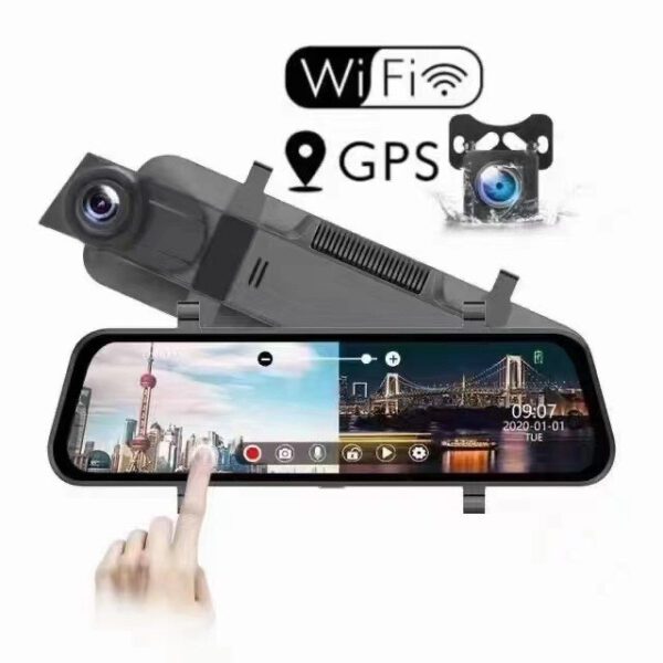Відеореєстратор дзеркало з камерою заднього виду Touch Screen Super FULL HD парктронік Vechicle Blackbox DVR VBDVRB_VBDVRB_Milantium_5