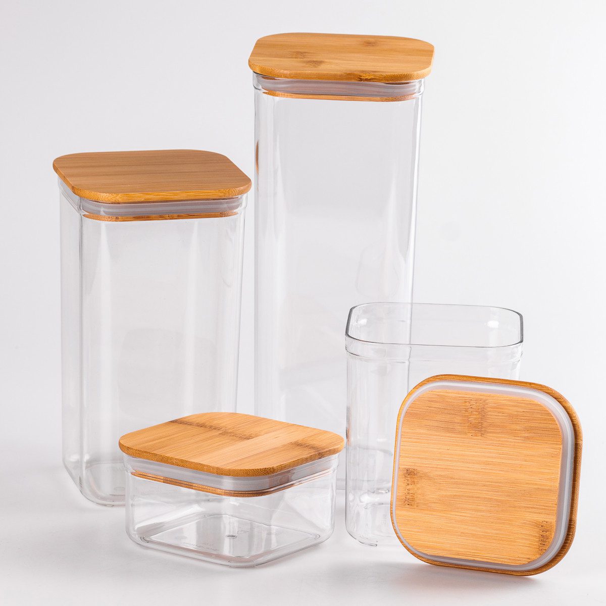 Банки для сипучих продуктів набір з 4 шт скляні ємності для зберігання з кришкою_HP531HS2110191_Milantium_2