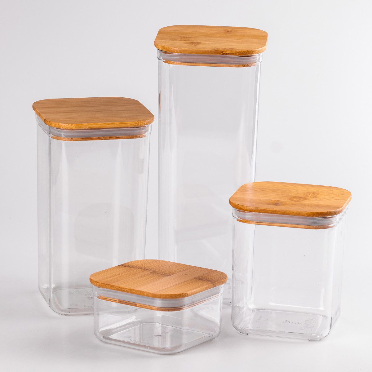 Банки для сипучих продуктів набір з 4 шт скляні ємності для зберігання з кришкою_HP531HS2110191_Milantium_3