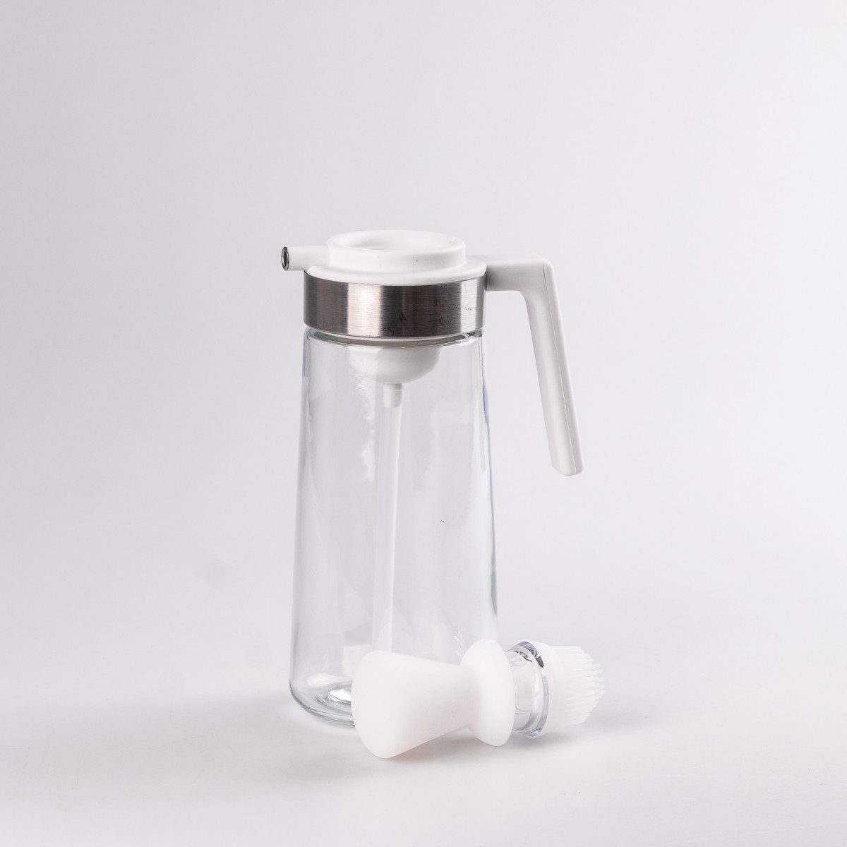 Пляшка для олії скляна 2 в 1 з корком і силіконовим пензликом 320 мл_HP531ZMJ25_Milantium_2