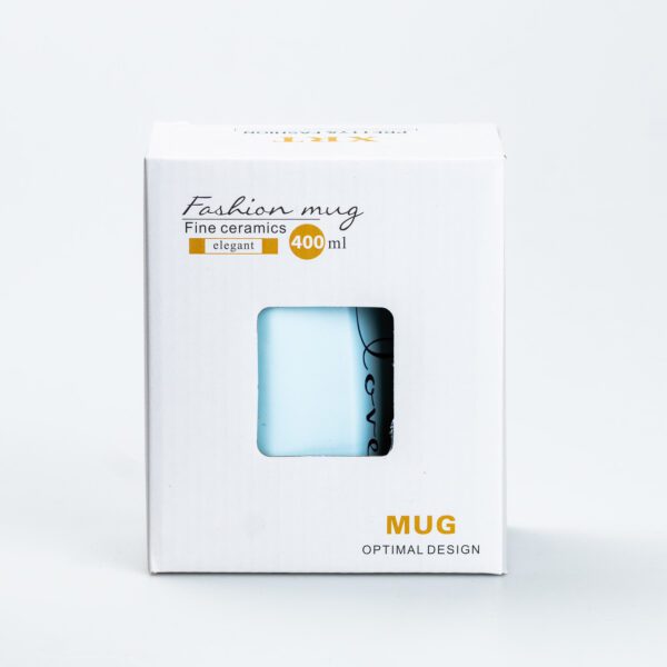 Чашка керамическая для чая и кофе 400 мл Love Блакитна_HP7188BL_Milantium_3