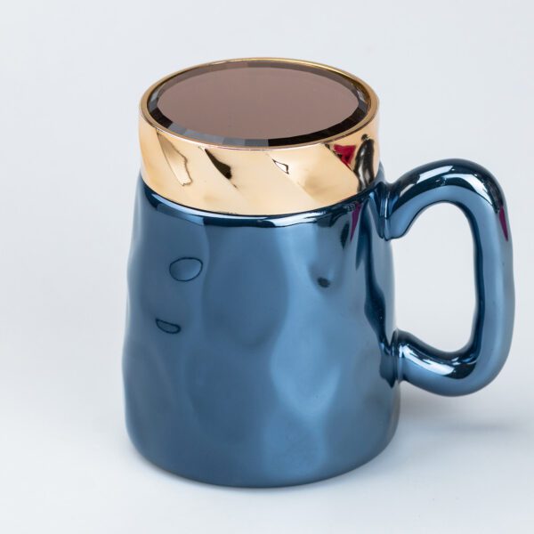 Чашка з кришкою 450 мл керамічна в дзеркальній глазурі Зелена_HP7195GR_Milantium_4