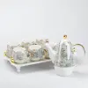 Чайний сервіз на таці чашки та чайник для заварювання 7 предметів_HP6166_Milantium_3