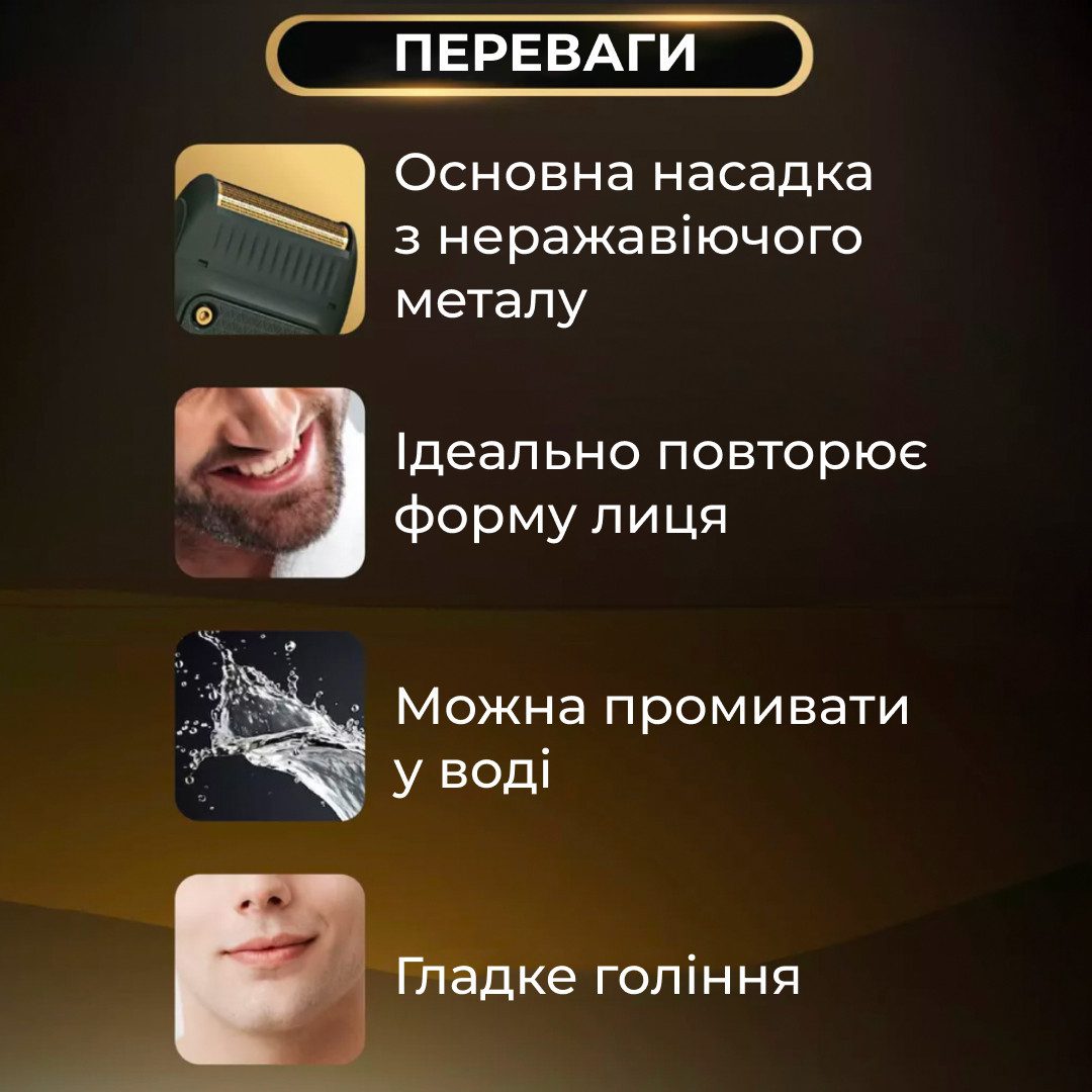 Електробритва професійна бездротова водонепроникна з USB тример для сухого гоління VGR V-353_V353B_Milantium_5