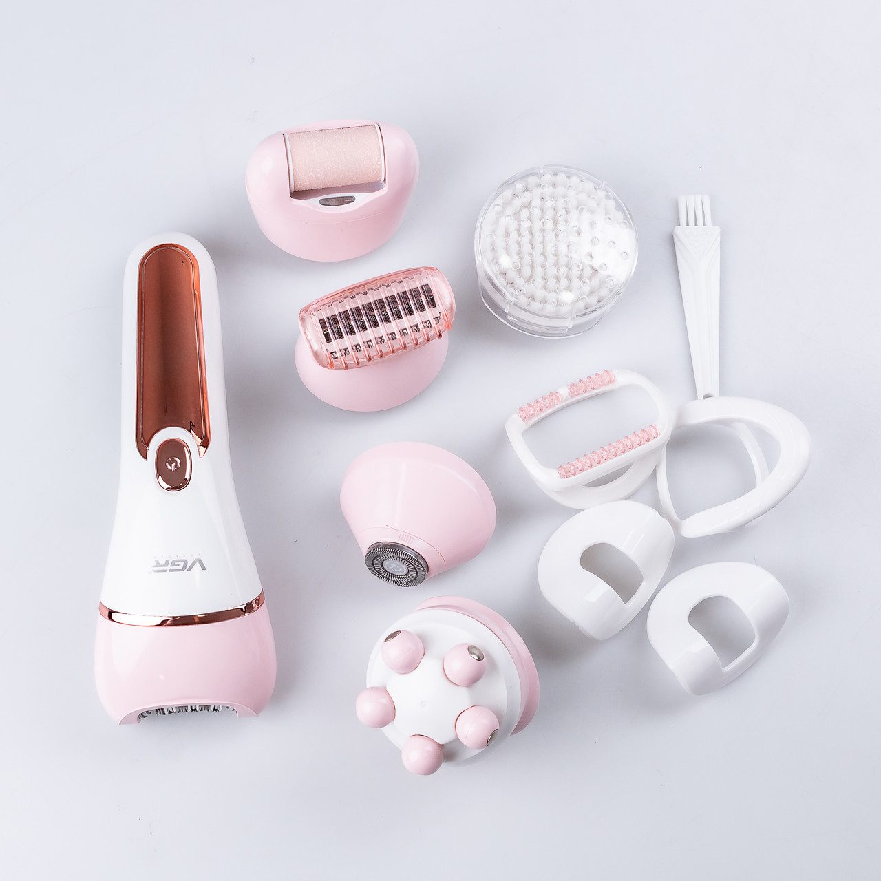 Епілятор акумуляторний для обличчя та тіла жіночий 6 в 1 VGR домашній тример для видалення волосся USB VGR V-733_V733P_Milantium_7