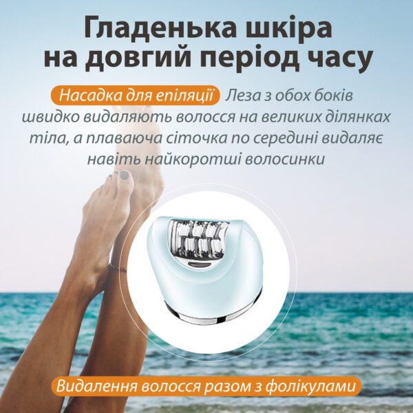 Епілятор акумуляторний для обличчя та тіла жіночий 6 в 1 VGR домашній тример для видалення волосся USB VGR V-733_V733BL_Milantium_7