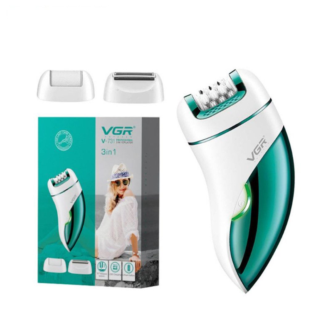 Епілятор жіночий акумуляторний 3 в 1 з USB триммер депілятор для тіла та ніг VGR V-731_V731GR_Milantium_2