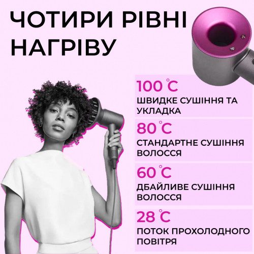 Стайлер 5в1 фен для волосся професійний фен з дифузором для кучерявого волосся Фіолетовий_PH770V_Milantium_6