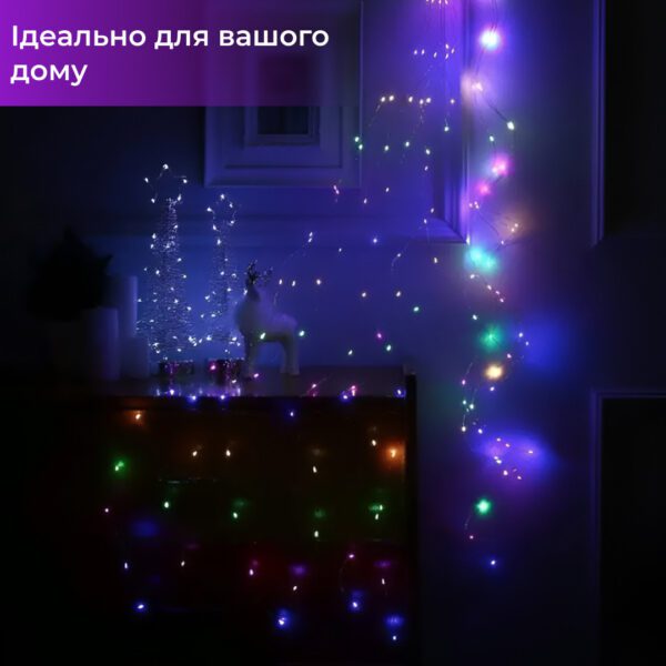 Гірлянда світлодіодна кінський хвіст GarlandoPro 200LED Роса 2м 10 ліній 173309ML_173309ML_Milantium_4