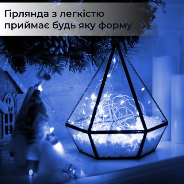 Гірлянда світлодіодна кінський хвіст GarlandoPro 200LED Роса 2м 10 ліній Синій 1733010BL_1733010BL_Milantium_4