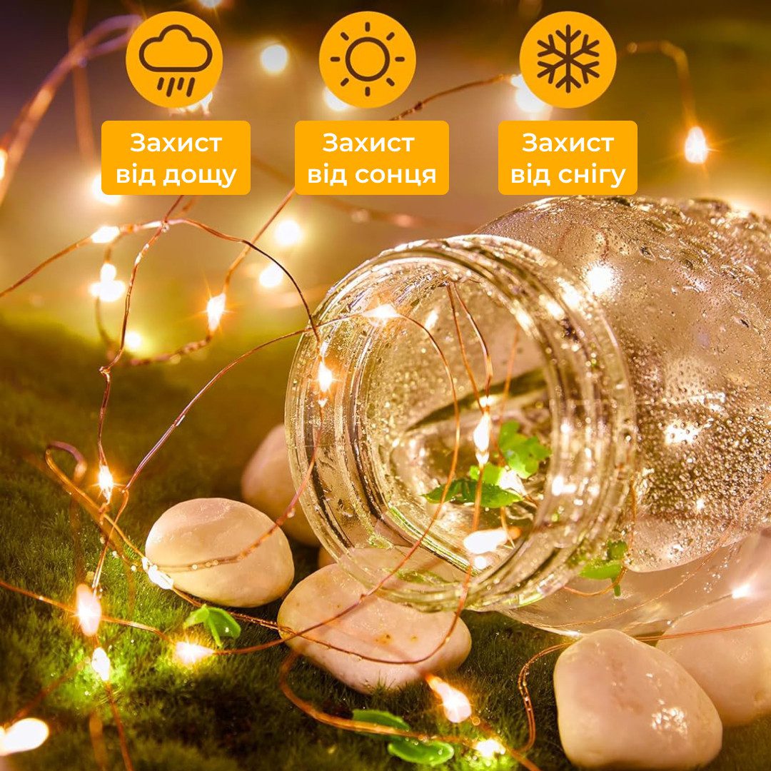 Гарлендский светодиодный конной хвост Garlandpro 200led Dew 2m 10 ліній Жовтий 1733012Y_1733012Y_Milantium_3