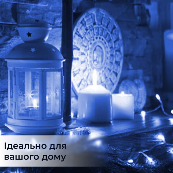 Гірлянда світлодіодна кінський хвіст GarlandoPro 600LED Роса 20 ліній 8 режимів 3м кінський хвіст гірлянда Синій 1733014BL_1733014BL_Milantium_5
