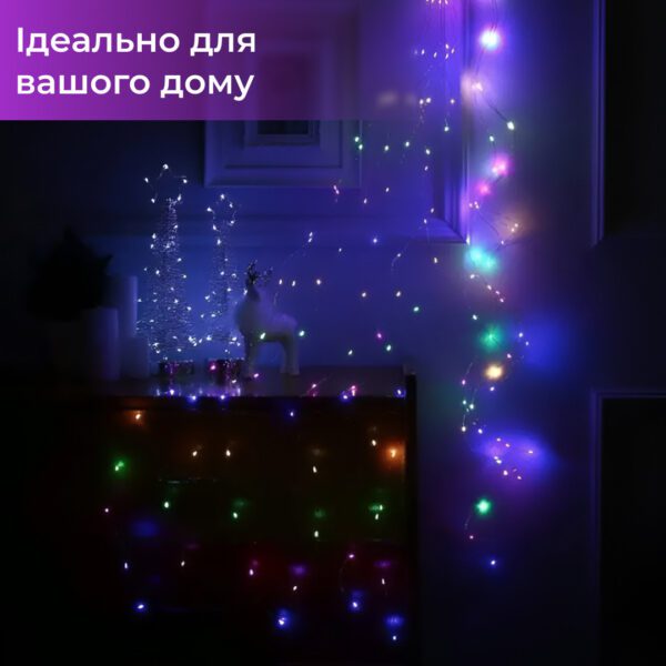 Гірлянда світлодіодна на батарейках GarlandoPro 100LED 10 метрів мідний дріт світлодіодна гірлянда 1733027ML_1733027ML_Milantium_6