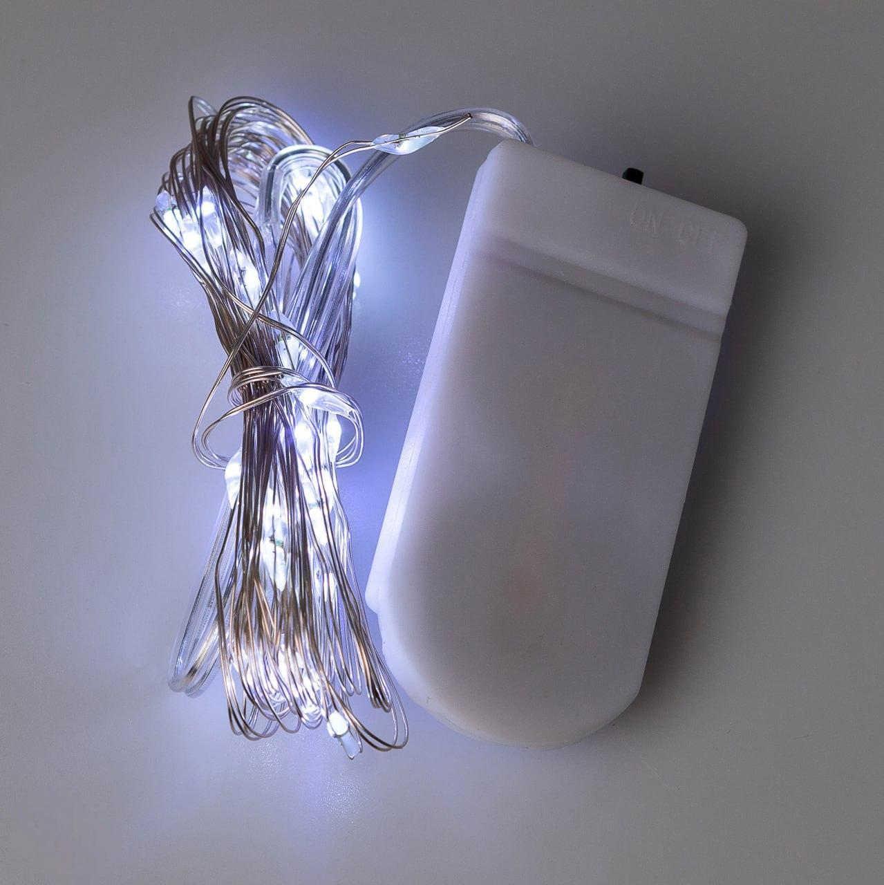 Гірлянда світлодіодна на батарейках GarlandoPro 30LED 3м мідний дріт гірлянди роса Білий_1733019W_Milantium_2