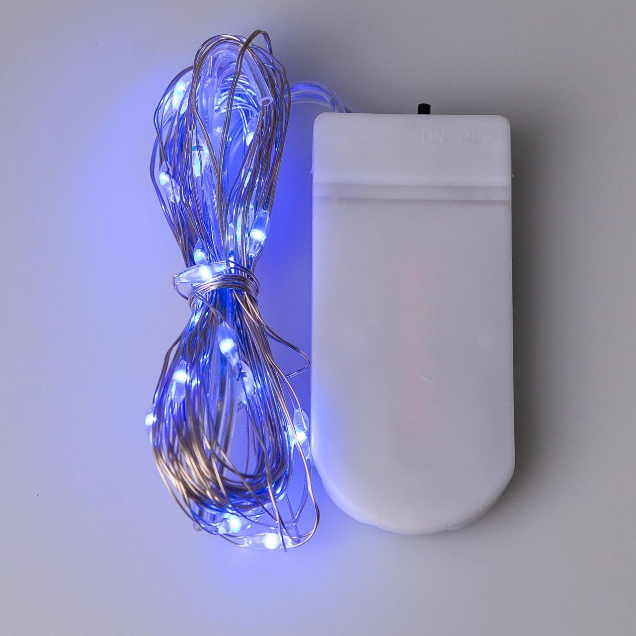 Гірлянда світлодіодна на батарейках GarlandoPro 30LED 3м мідний дріт гірлянди роса Синій 1733018BL_1733018BL_Milantium_2