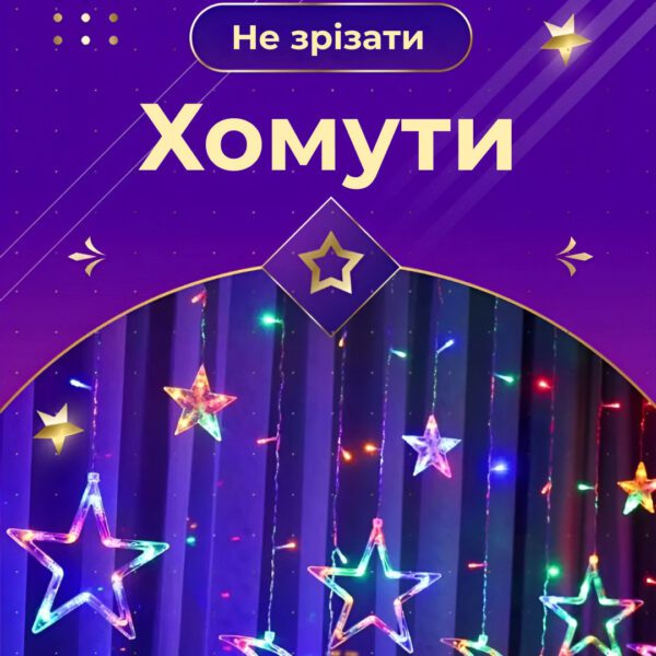 Гірлянда світлодіодна штора GarlandoPro зірка і місяць 108LED 3х0