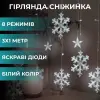 Гірлянда світлодіодна штора GarlandoPro сніжинка і зірка 12 фігур 3х1м гірлянда зірка Білий 1733064W_1733064W_Milantium_1