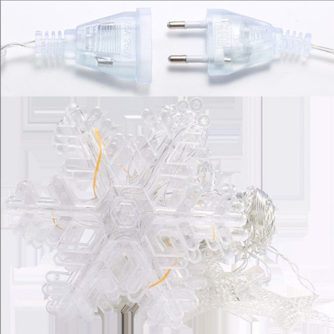 Гірлянда світлодіодна штора GarlandoPro сніжинка і зірка 12 фігур 3х1м гірлянда зірка Білий 1733064W_1733064W_Milantium_2