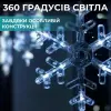 Гірлянда світлодіодна штора GarlandoPro сніжинка і зірка 12 фігур 3х1м гірлянда зірка Білий 1733064W_1733064W_Milantium_4