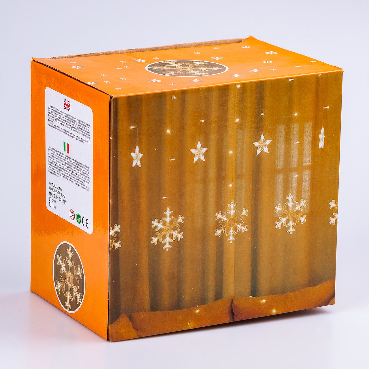 Гірлянда світлодіодна штора GarlandoPro сніжинка і зірка 12 фігур 3х1м гірлянда зірка Білий 1733064W_1733064W_Milantium_5