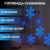 Гірлянда світлодіодна штора GarlandoPro сніжинка і зірка 12 фігур 3х1 м гірлянда зірка Синій 1733062BL_1733062BL_Milantium_1