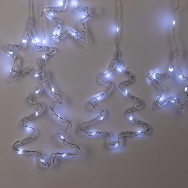 Гірлянда штора світлодіодна GarlandoPro зірка та ялинка 120LED 3х0
