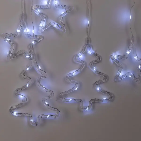 Гірлянда штора світлодіодна GarlandoPro зірка та ялинка 120LED 3х0
