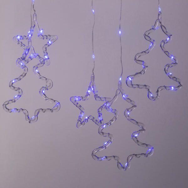 Гірлянда штора світлодіодна GarlandoPro зірка та ялинка 120LED 3х0