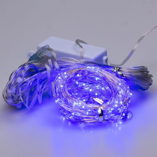 Гірлянда штора світлодіодна GarlandoPro Роса 200LED 3х2м 10 ліній 8 режимів гірлянда крапля роси Синій 173302BL_173302BL_Milantium_2