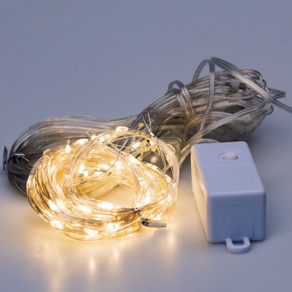 Гірлянда штора світлодіодна GarlandoPro 200LED Роса 3х3м 8 режимів 10 ниток гірлянда роса на ялинці Жовтий 173308Y_173308Y_Milantium_2