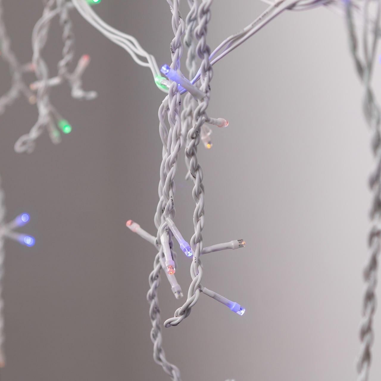 Гірлянда вулична світлодіодна 200 LED 12 метрів білий дріт бахрома 55 ниток Мультиколор_12МWML_Milantium_2