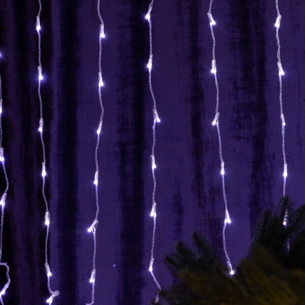 Гірлянда Водоспад 3х2 м 210 LED (480 L) лампочок світлодіодна прозорий дріт 10 ниток 8 режимів Білий 1733047W_1733047W_Milantium_7